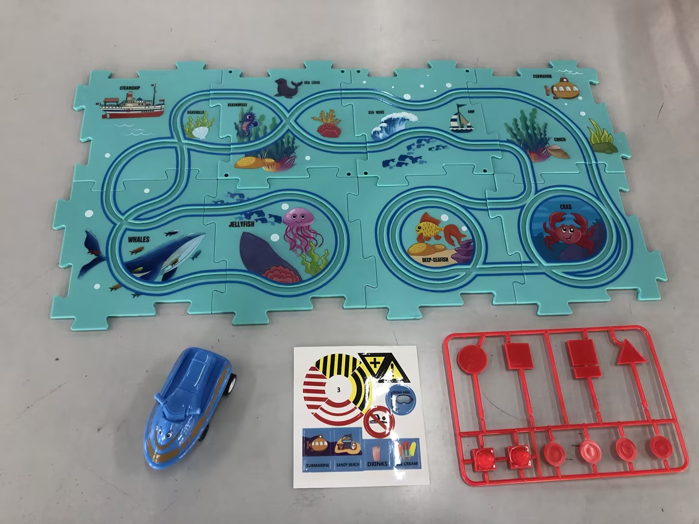 Electric Car Automatic Rail City Scene Play Mat