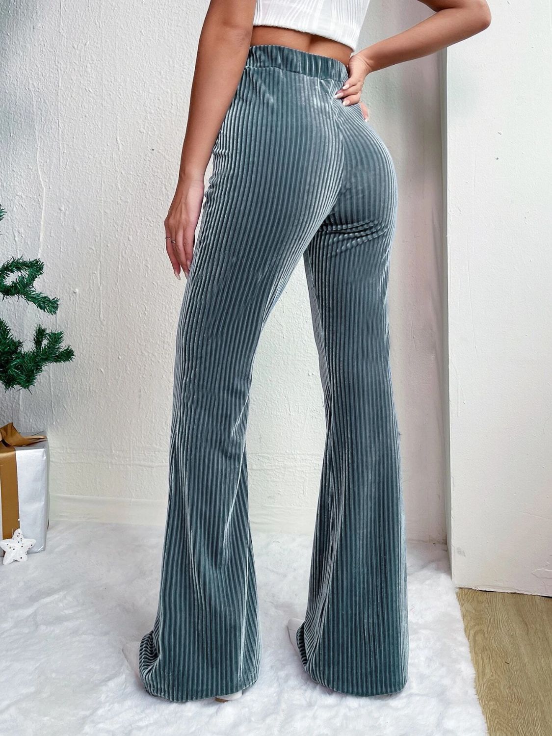 High Waist Corduroy Flare Pants