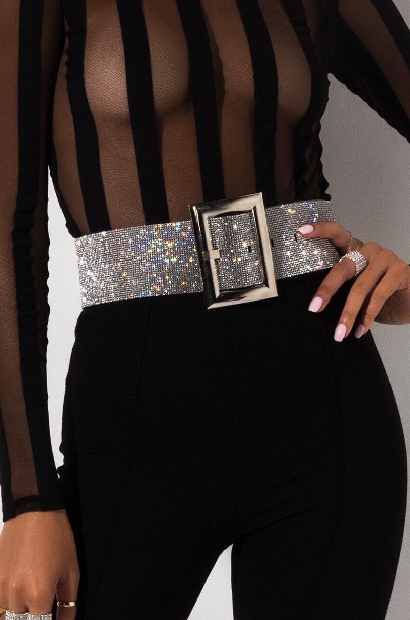 Wide Fashion Diamond Belt