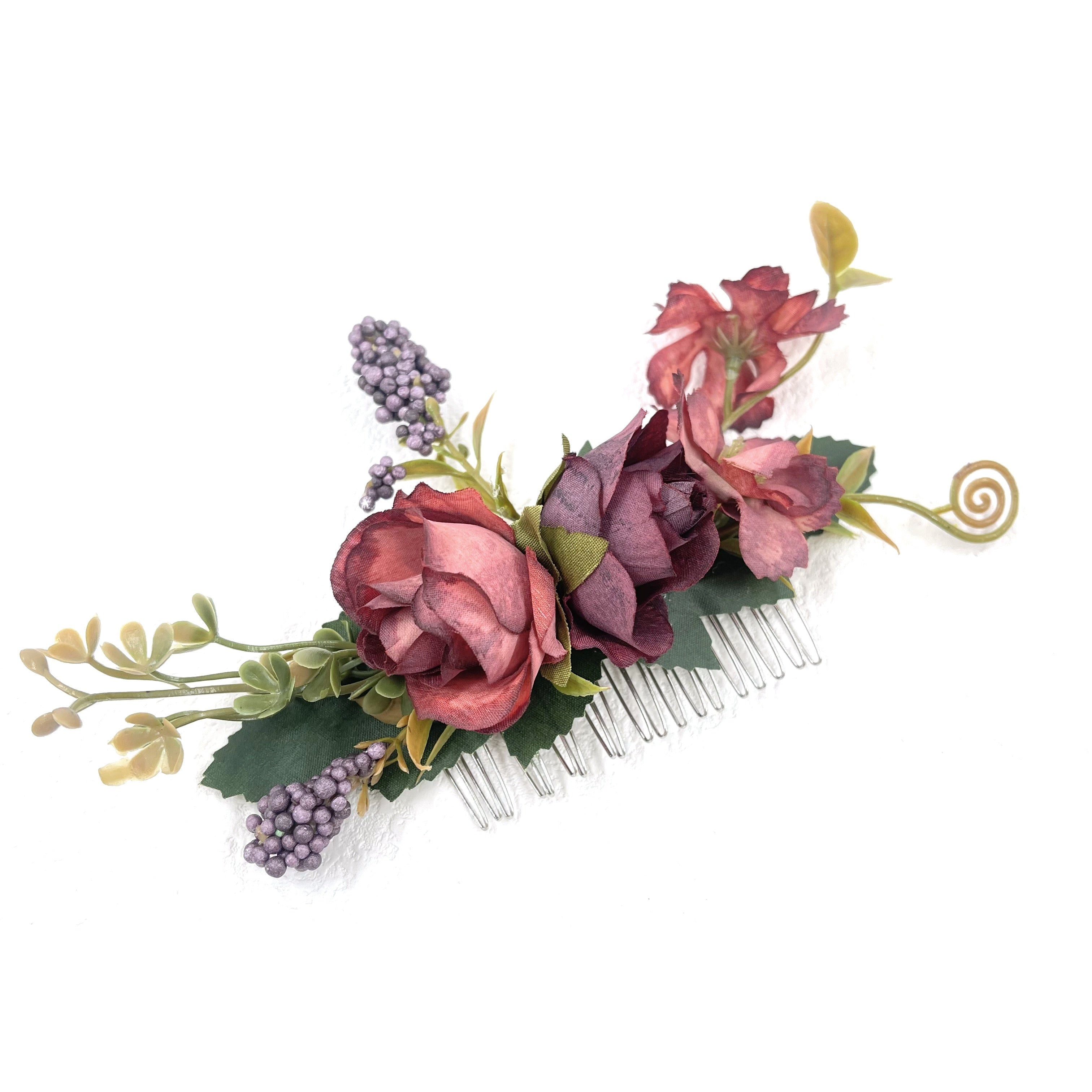 Elegant Fabric Roses Hair Combs