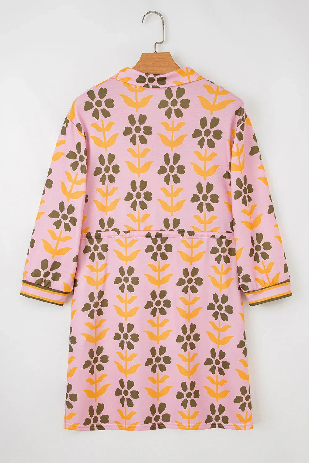 Pink Floral Long Sleeve Dress Bazaare Mart Dresses/Floral Dresses