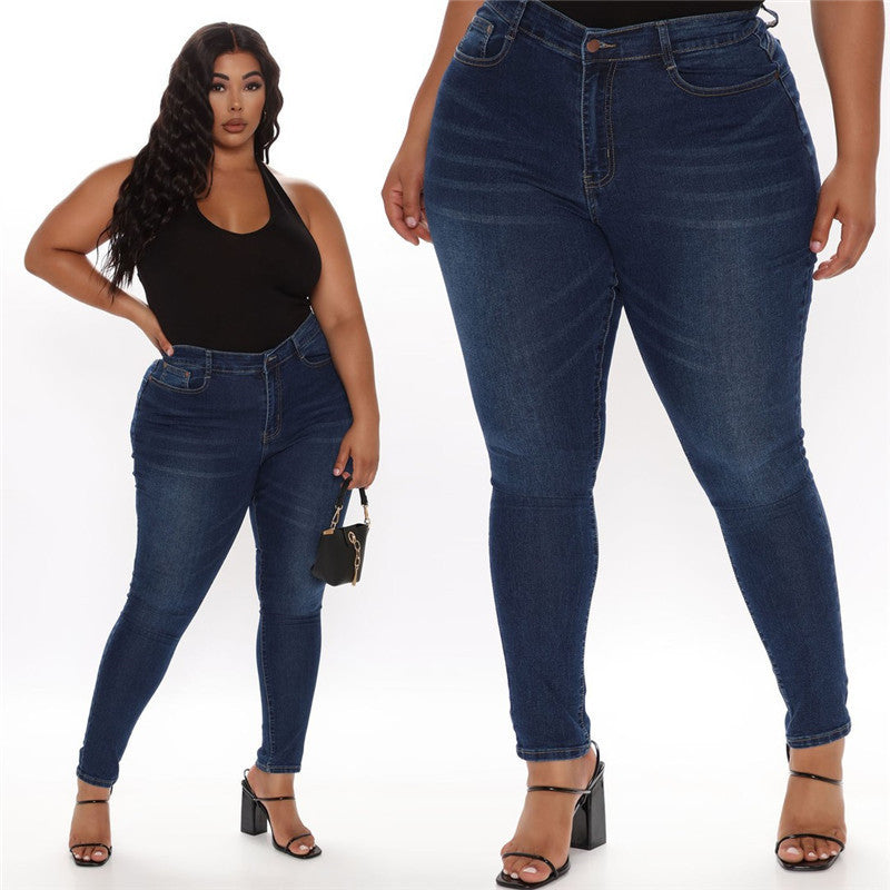 Plus Size Pencil Slim Stretch Denim Jeans