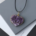 Gold Braided Amethyst Heart Pendant Necklace Amethyst Necklace Bazaare Mart Amethyst Hearth Pendant