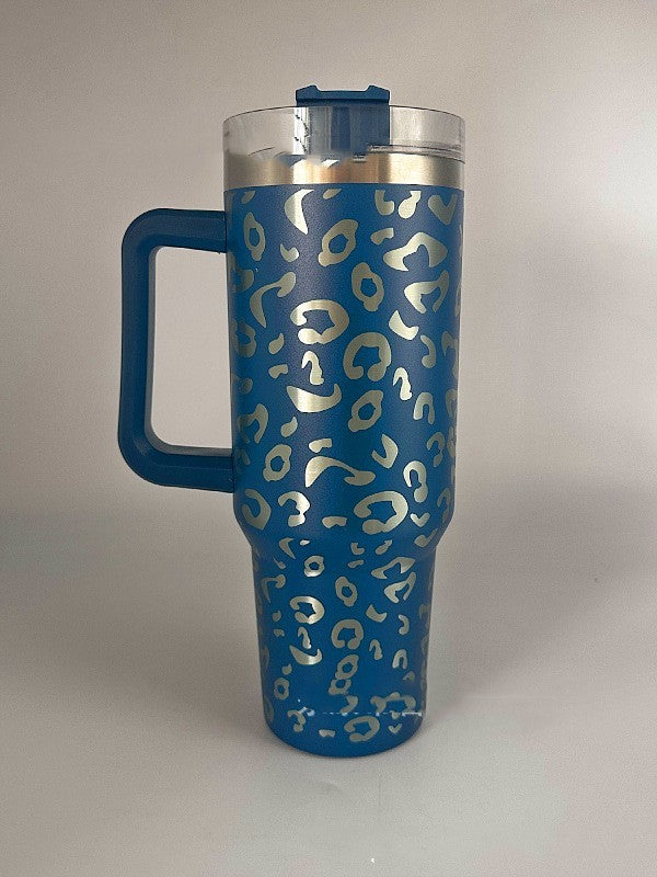 Insulated Stainless Steel 40oz Leopard Cup