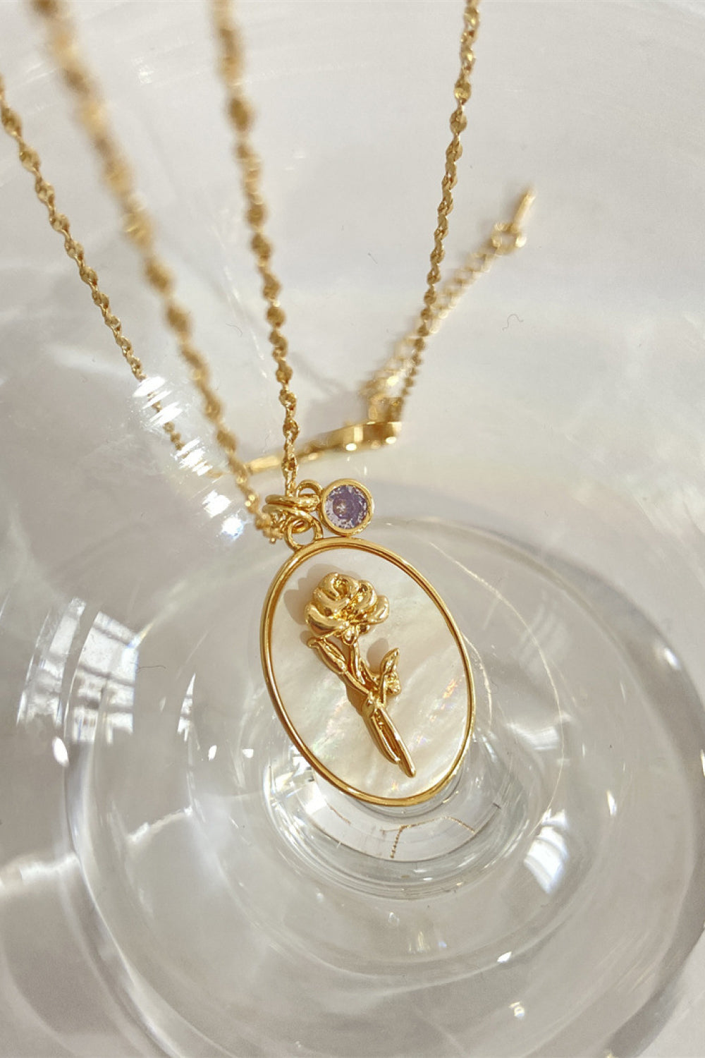 Birth Flower Shell Necklace
