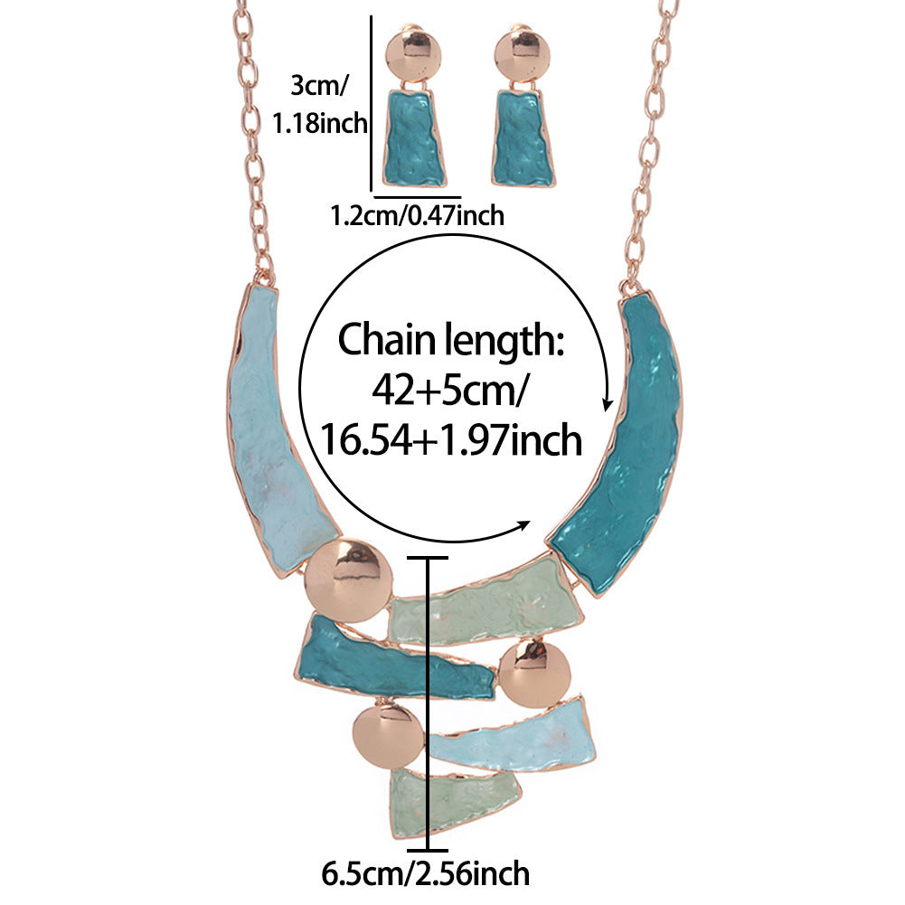 Irregular Geo Earring Necklace Set