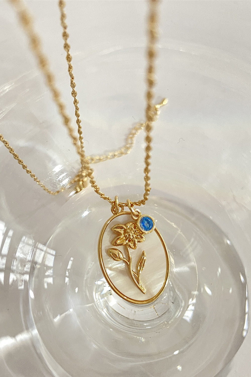 Birth Flower Shell Necklace