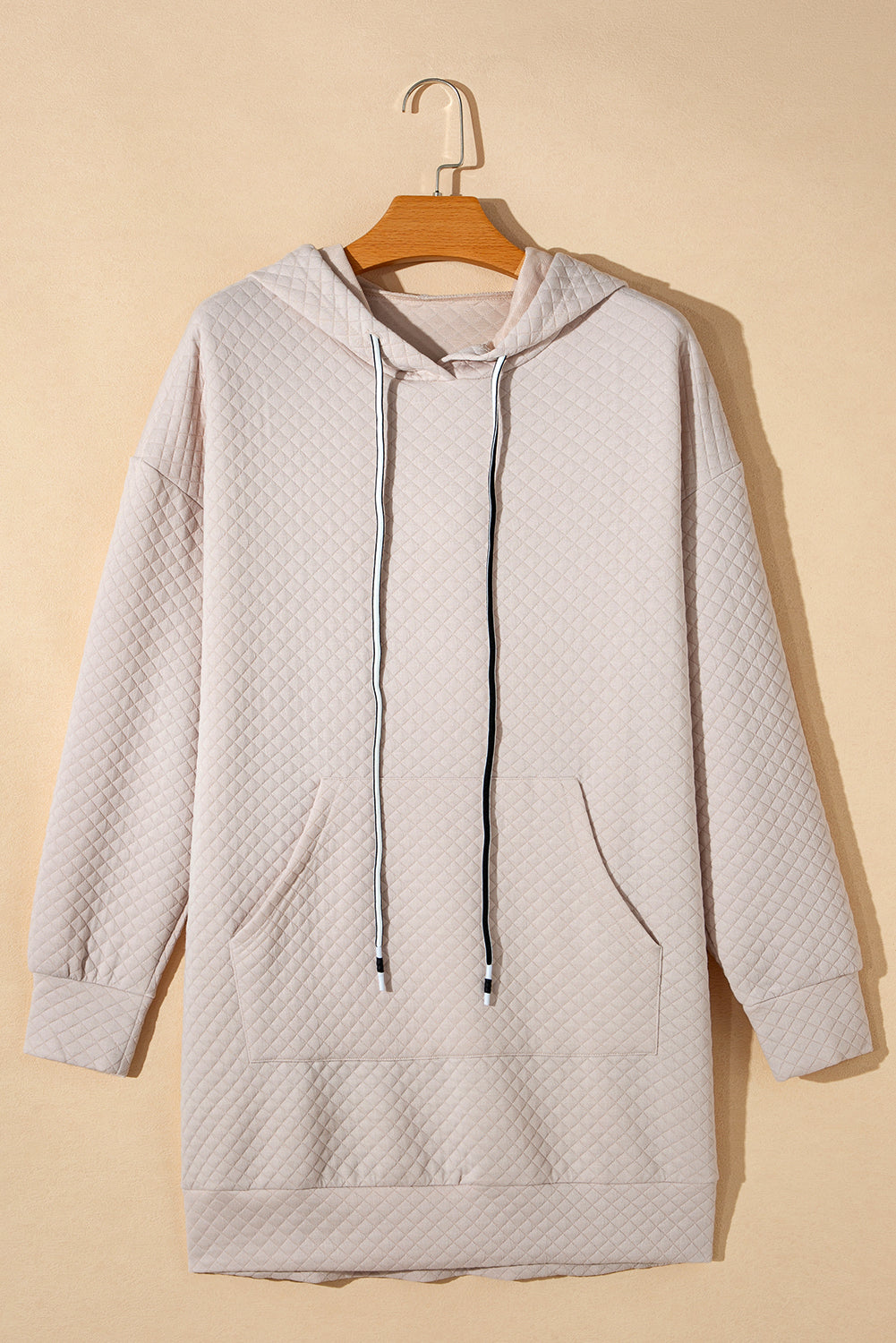 Solid Half Zipper Quilted Pullover Sweatshirt