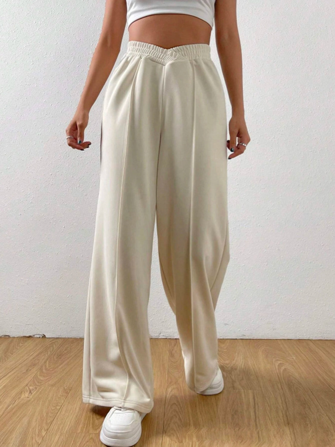 Elastic Waist Wide Leg Sweatpants