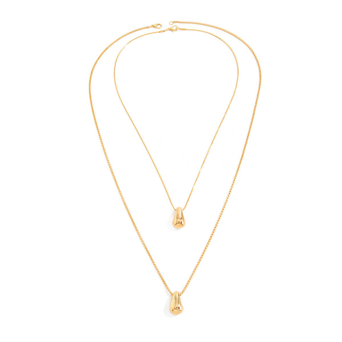 Minimalist Water Drop Pendant Necklace Set