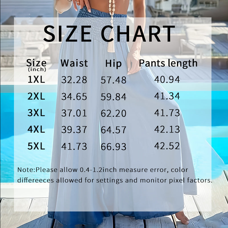 Solid Color Plus Size Palazzo Pants