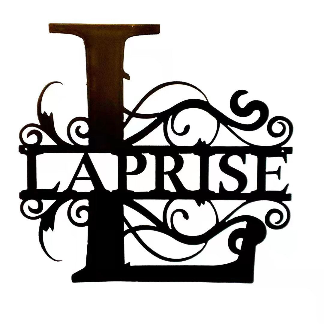 Custom Metal Letter & Family Name Wall Plaque