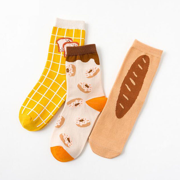 Three Pairs Of Women's Colorful Fashion Cotton Socks