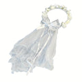 Short Floral Wedding Veil White One Size Bazaare Mart Short Wedding Veil