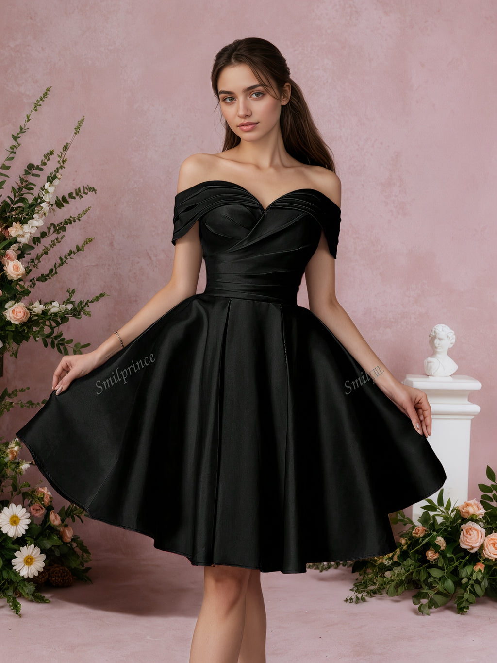 Elegant Sweetheart Off Shoulder Full Skirt Party Dress