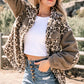 Brown Sherpa Leopard Print Jacket Bazarre Mart Outerwear/Jackets