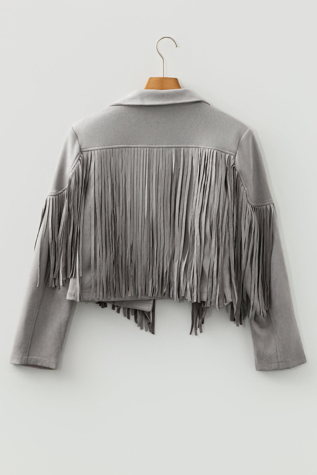 Cropped Fringed Faux Suede Jacket Bazaarre Mart Outerwear/Jackets