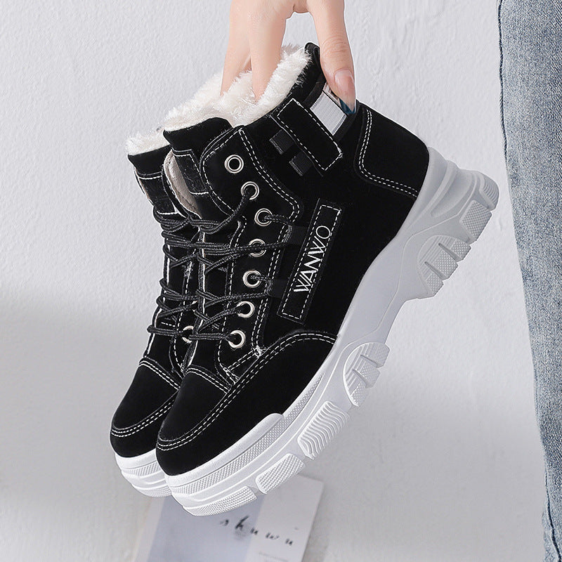 Women Warm Fur Lined High Top Boots
