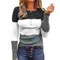 Color Block Long Sleeved Slim Fit Henley 1 Style Bazaare Mart Color Block Henley Top