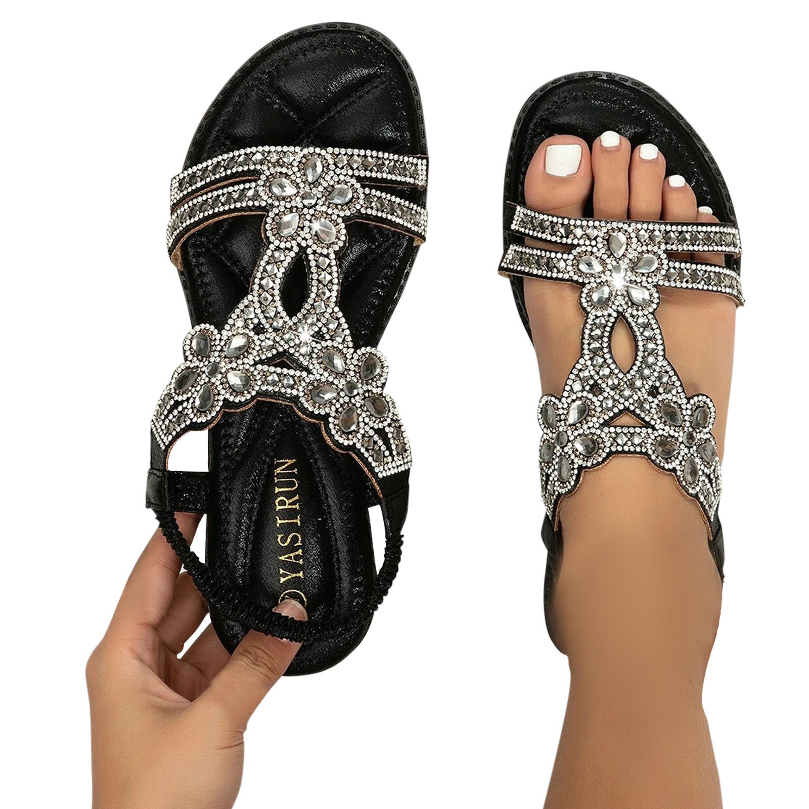 Rhinestone Flower Sandals