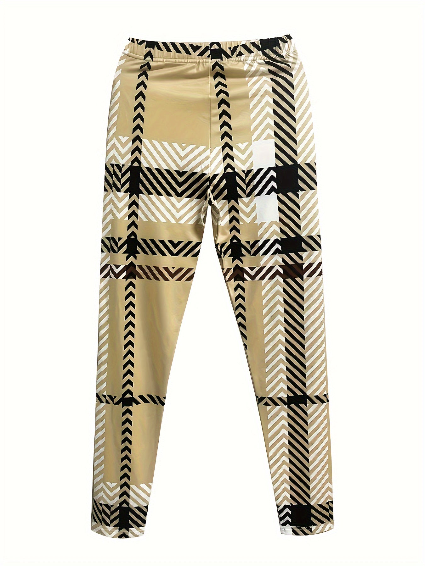 Plaid Beige Pants Set