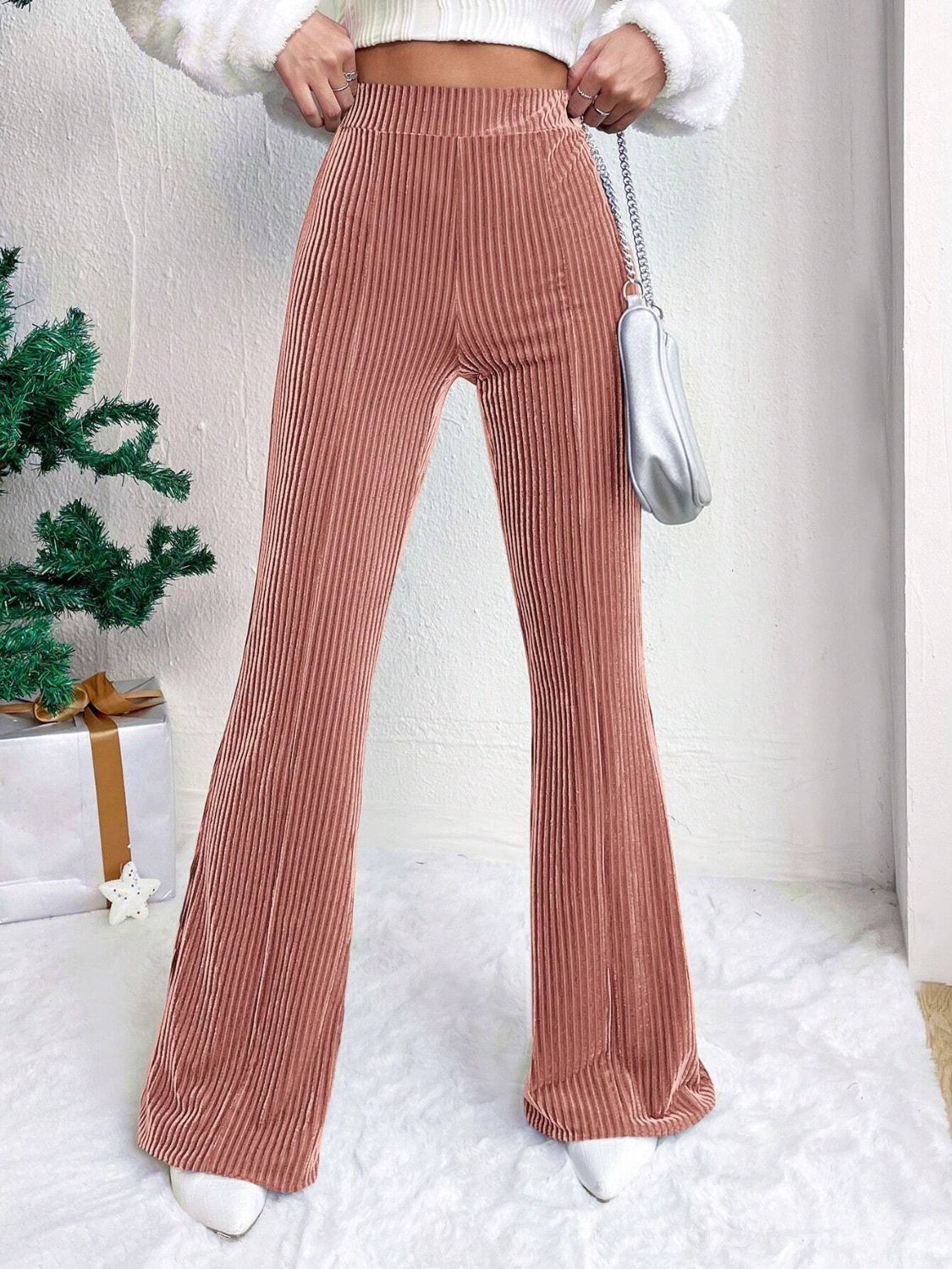 High Waist Corduroy Flare Pants