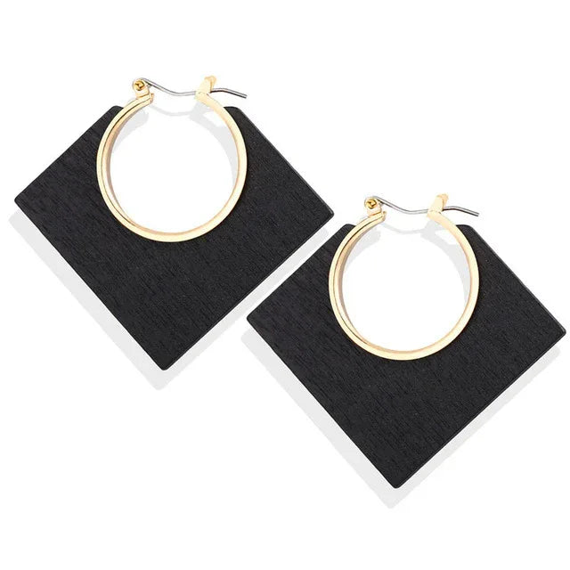 Retro Wood Earrings E Bazaare Mart Wood Hoop Earrings