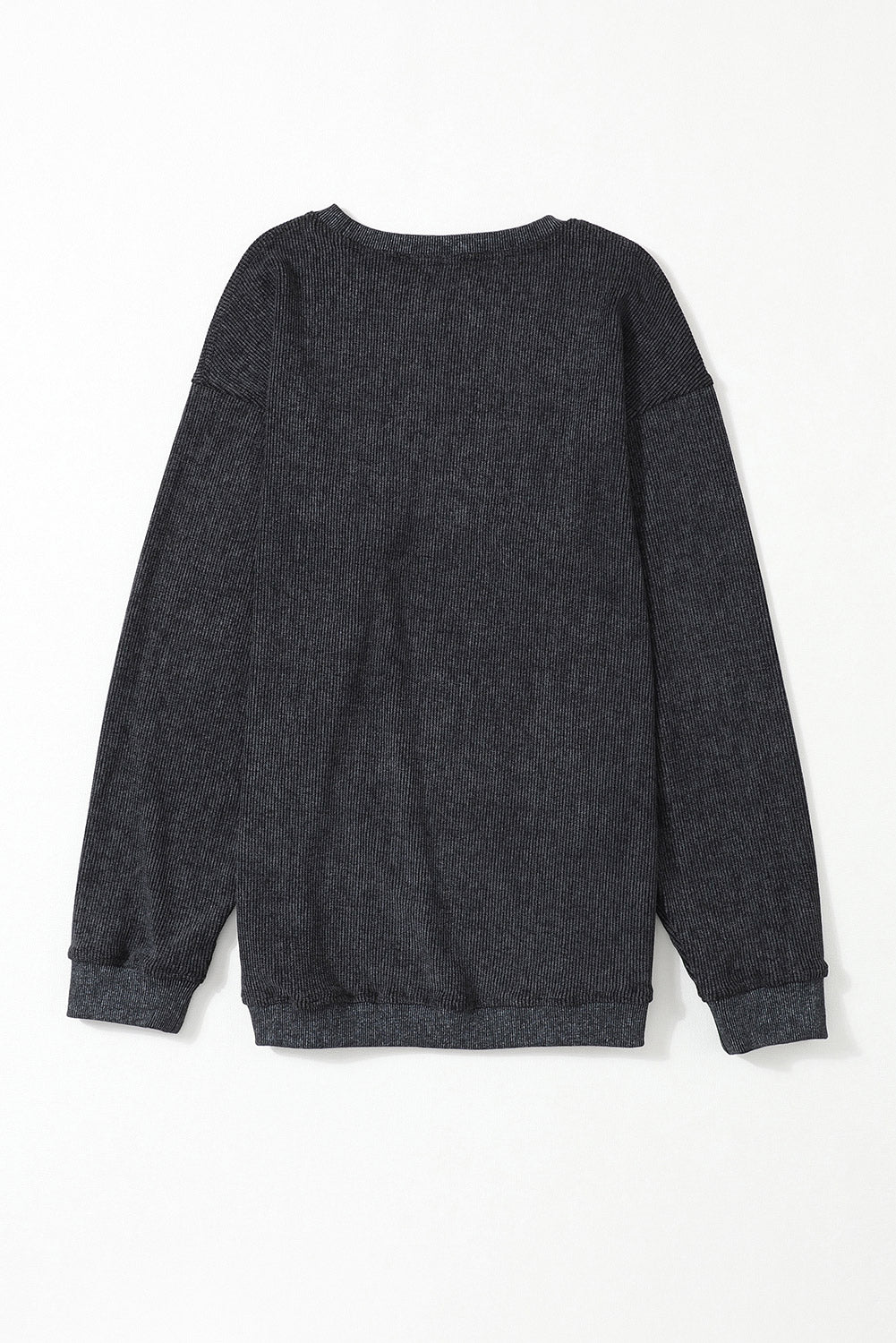 Plain Corded Crew Neck Sweatshirt