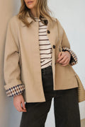 Single Breasted Trench Jacket Parchment 100%Polyester Bazaarre Mart Outerwear/Coats