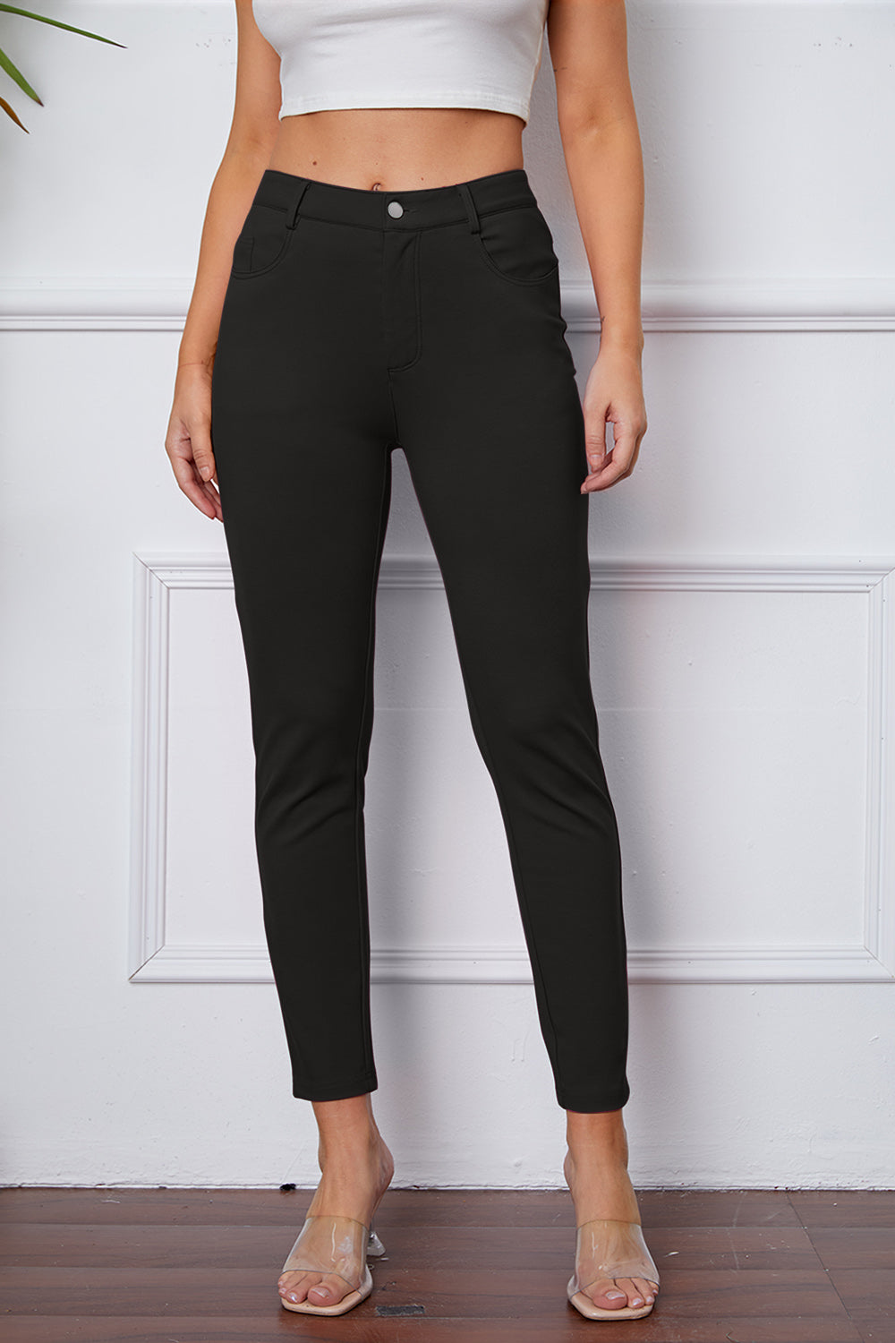 Black Stretchy Stitch Pants 