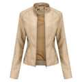 Ladies Biker Faux Leather Jacket Apricot Bazaare Mart Leather Jacket