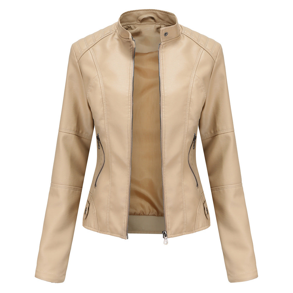 Ladies Biker Faux Leather Jacket
