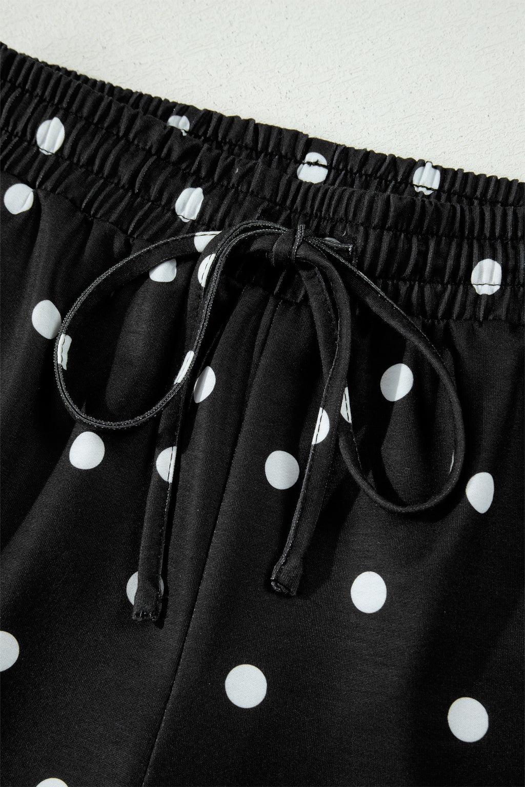 Women’s Polka Dot Shorts Set – Exposed Seam Tee & Drawstring Shorts Outfit Dear-Lover Dropshipping Two Piece Sets/Short Sets