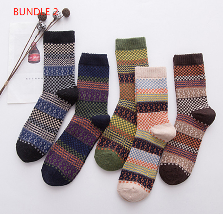 Striped Winter Wool Socks