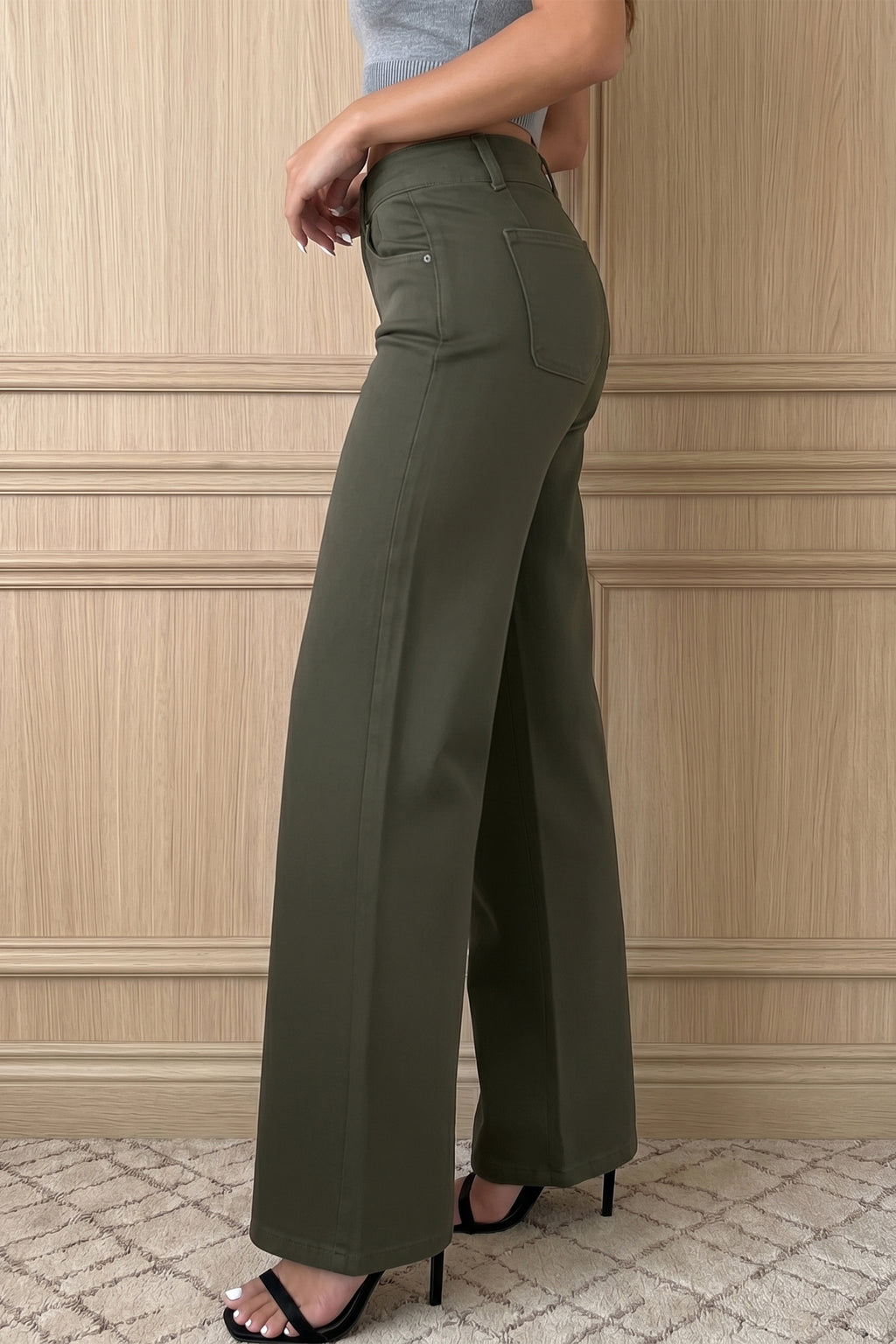 2-Button High Waist Flared Bottom Jeans Bazaare Mart Bottoms/Jeans