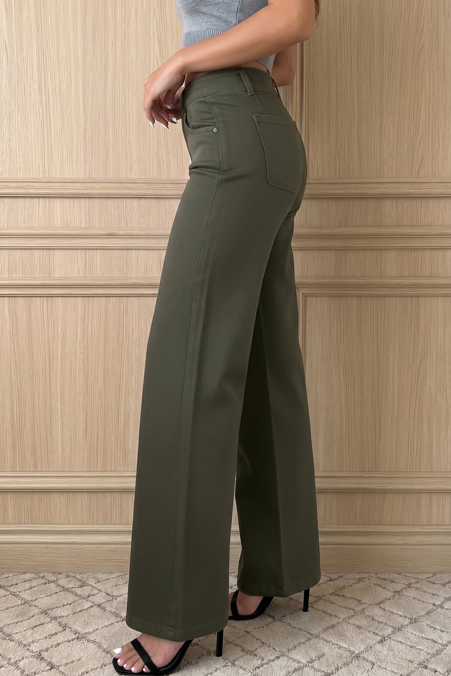 2-Button High Waist Flared Bottom Jeans Bazaare Mart Bottoms/Jeans