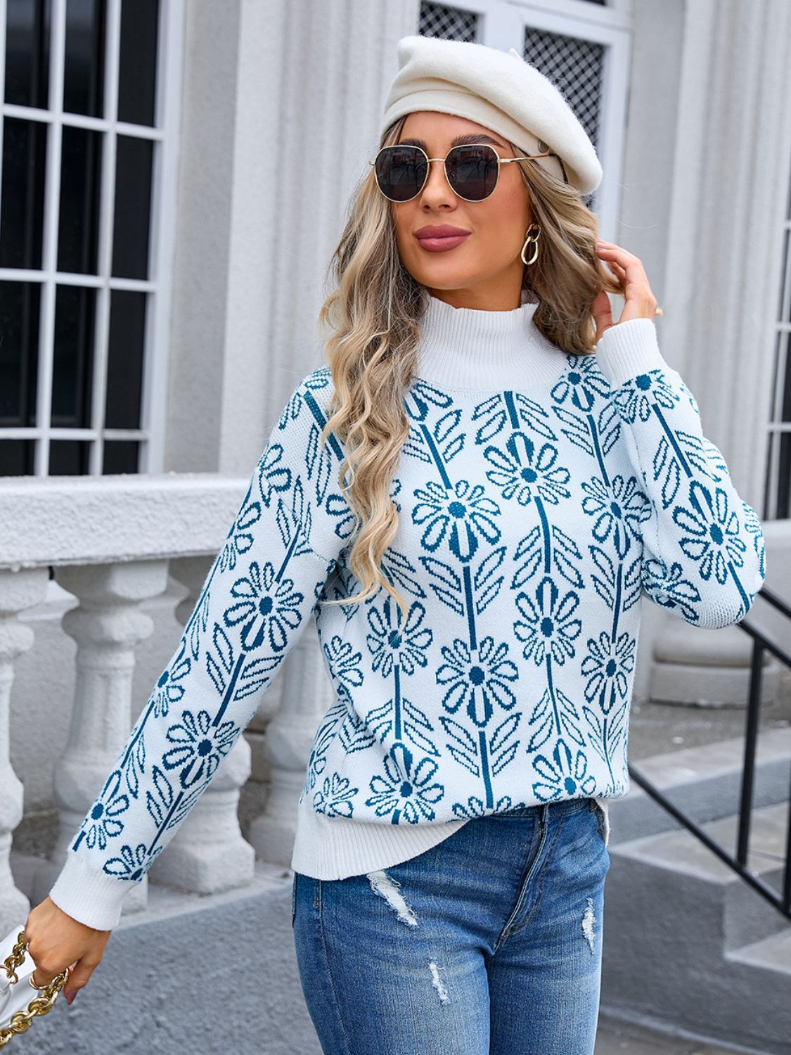 Daisy Chain Turtleneck Sweater