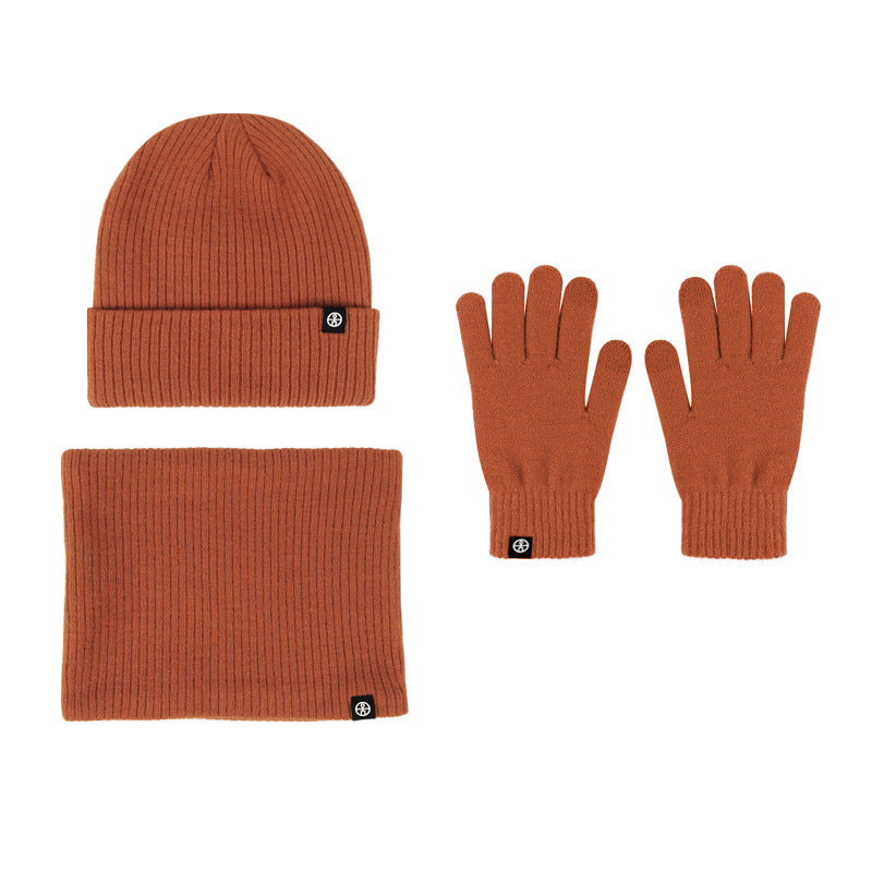 Three-piece Alpaca Fleece Hat Scarf Gloves Set