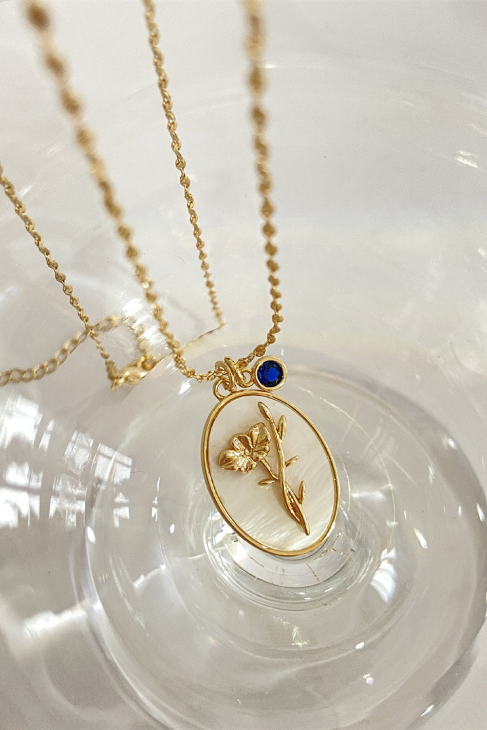 Birth Flower Shell Necklace