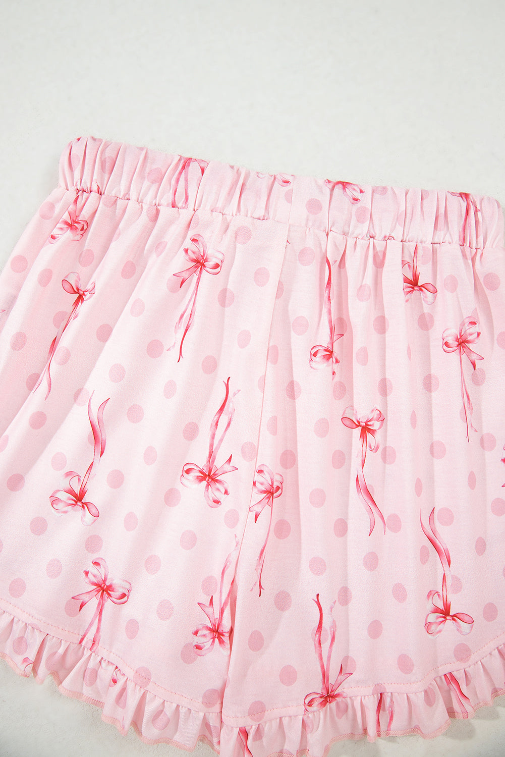 Pink Polka Dot Shorts Pajamas Set