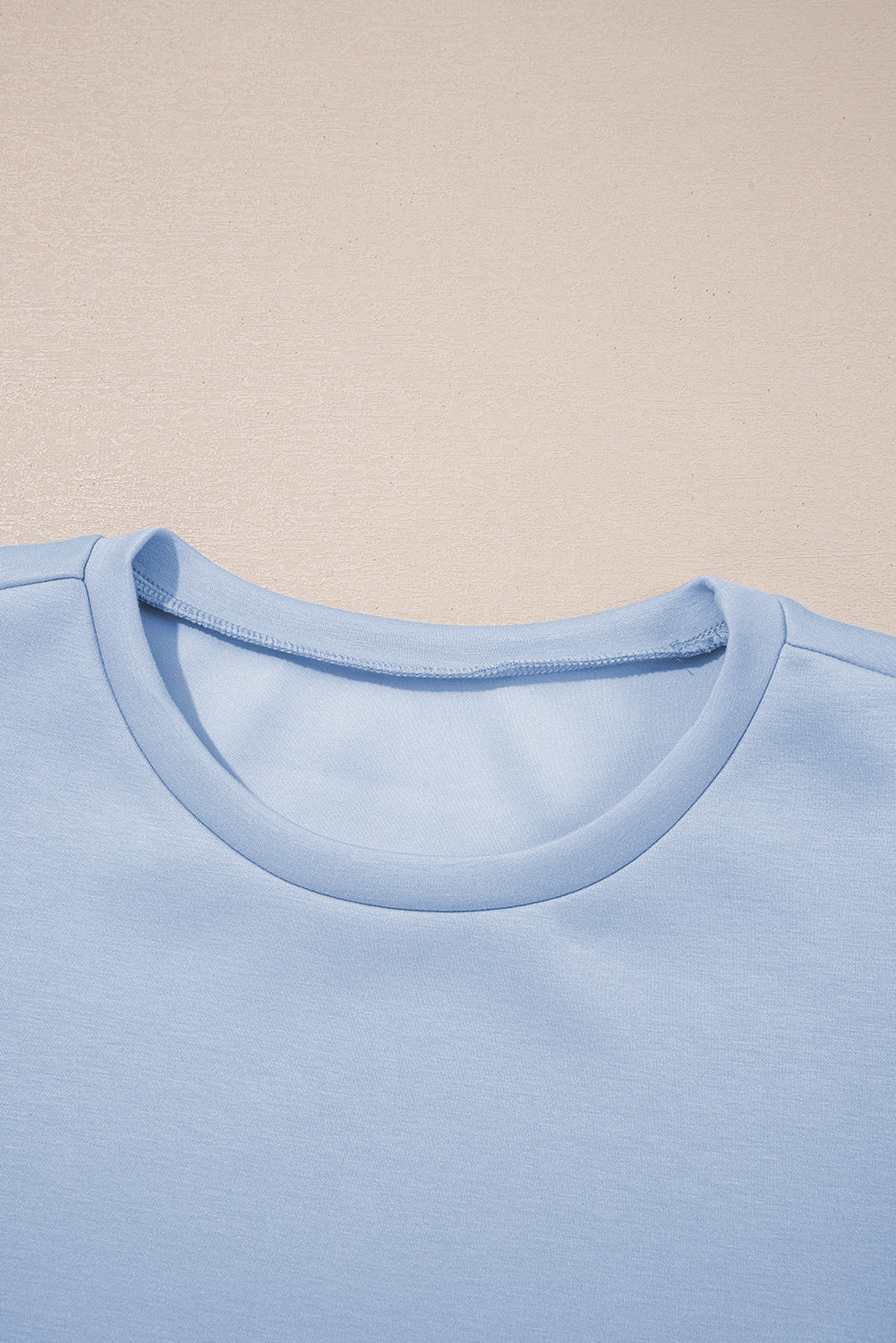 Light Blue Puff Sleeve Scallop Trim Skort Set
