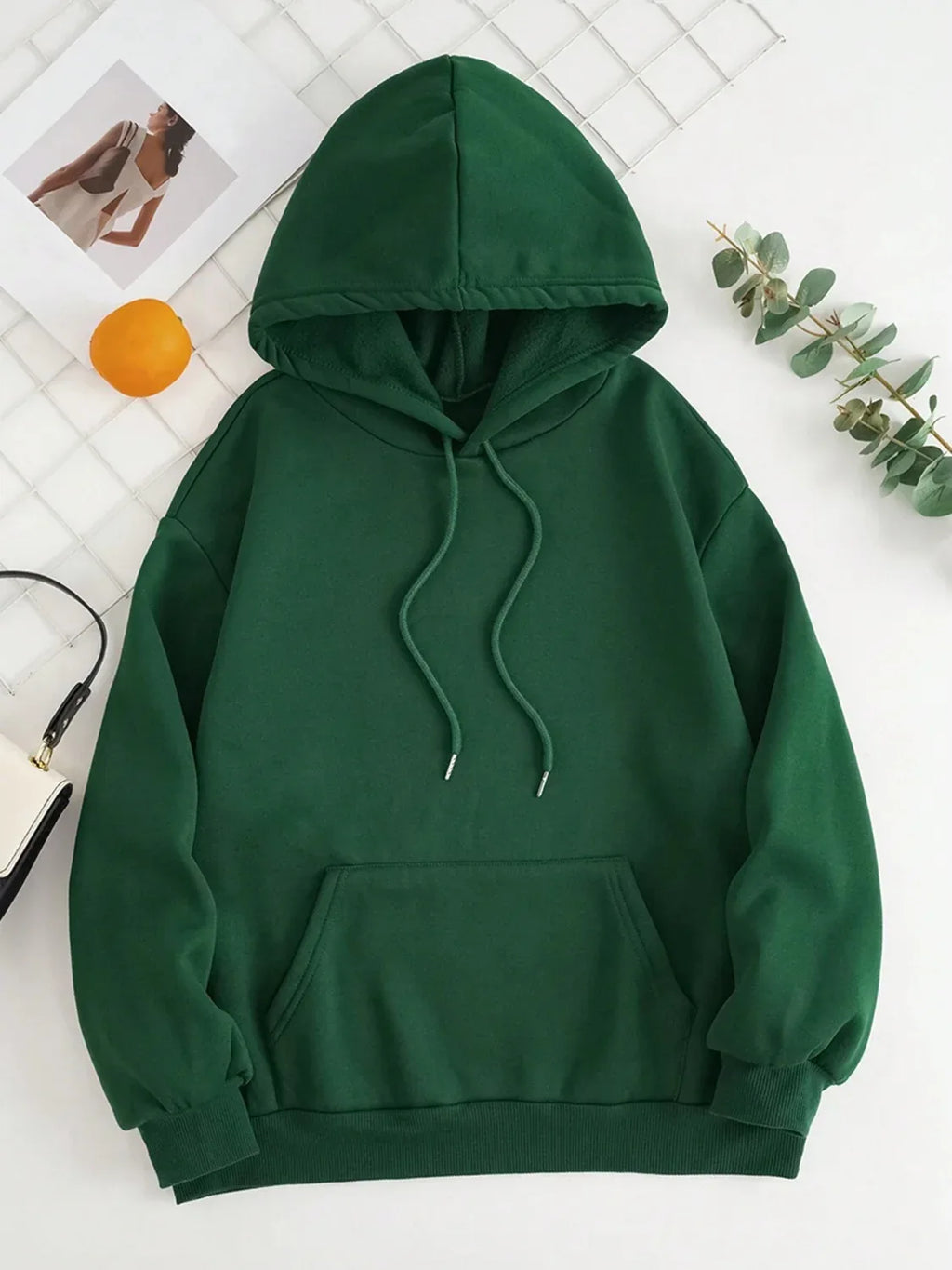 Plain Dropped Shoulder Hoodie Trendsi Drawstring Dropped Shoulder Hoodie