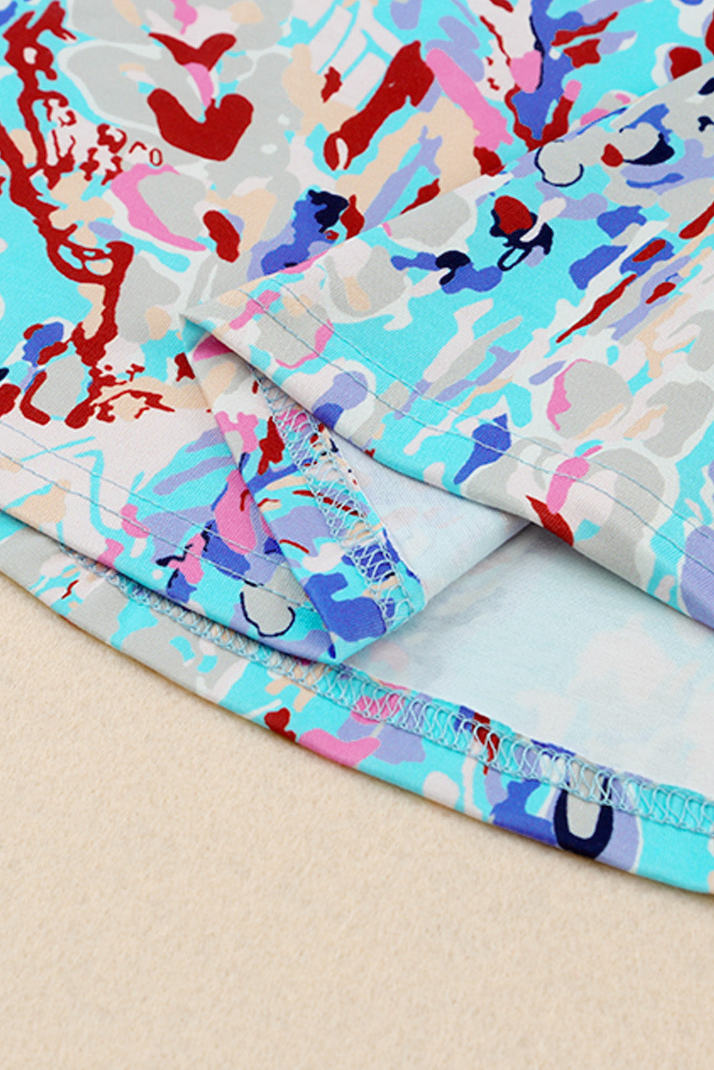 Multicolor Floral Print Round Neck Plus Size Tank Top