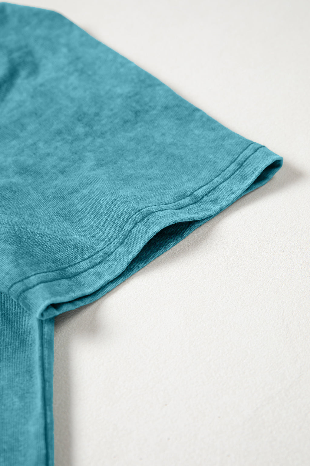 Turquoise Western Embroidered Cotton Tee – Mineral Wash Puff Sleeve Cowboy Top Dear-Lover Dropshipping Tops/Tops & Tees