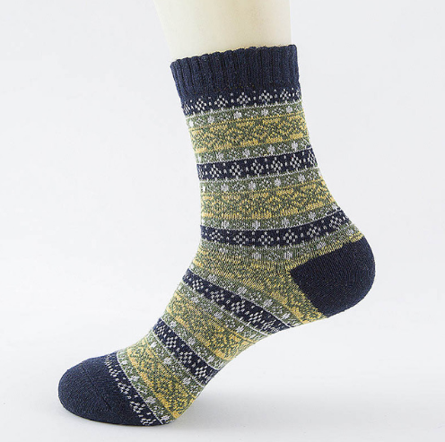 Striped Winter Wool Socks