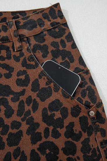 Brown Leopard Print Jeans - Bazaare Mart