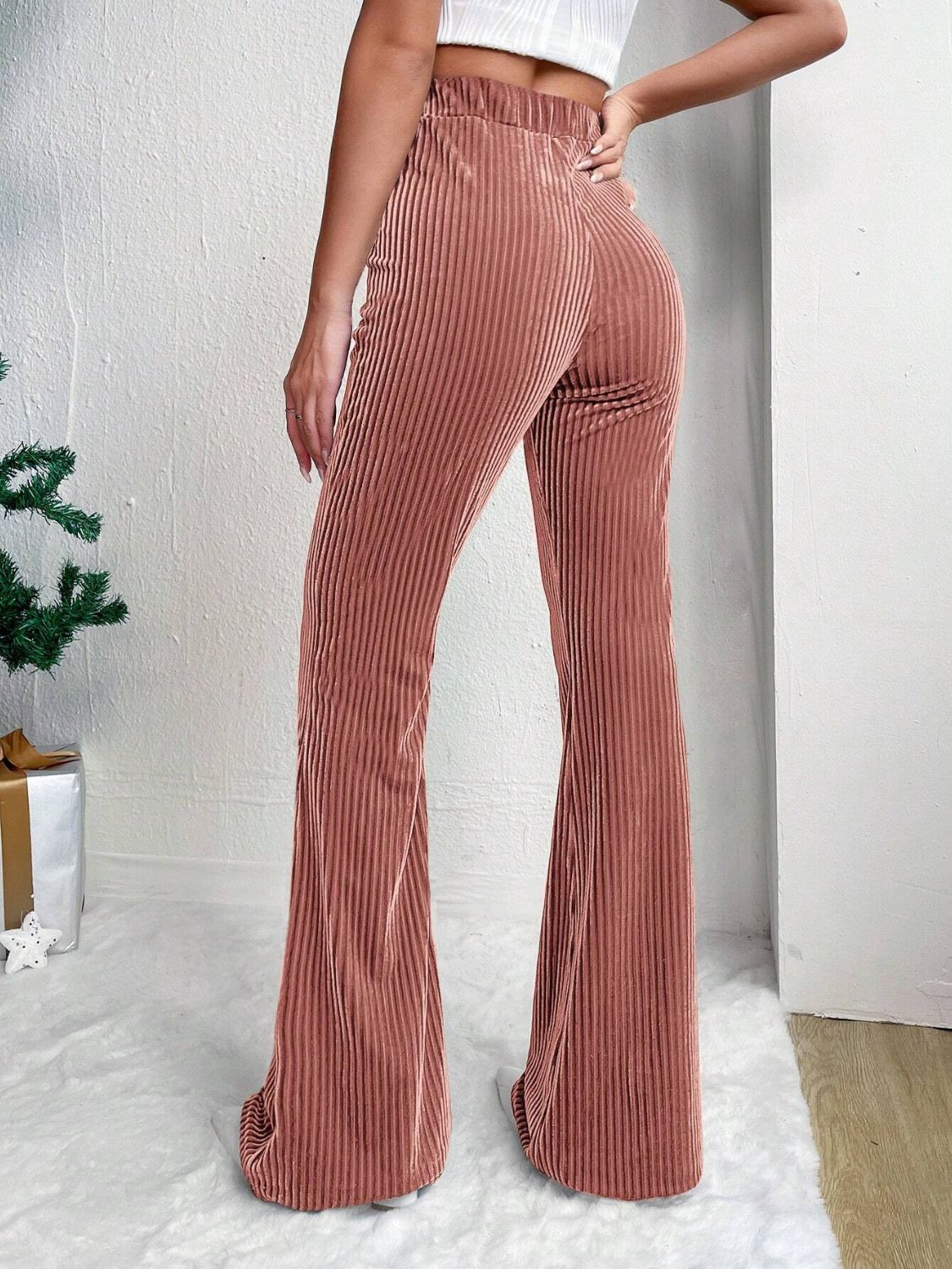 High Waist Corduroy Flare Pants