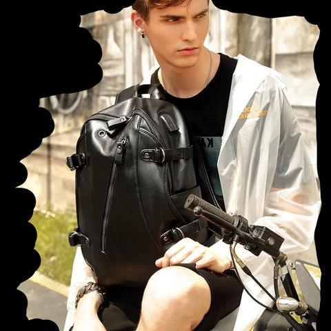 USB Charging Leather Backpacks