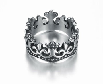 Gothic Titanium Steel Crown Ring