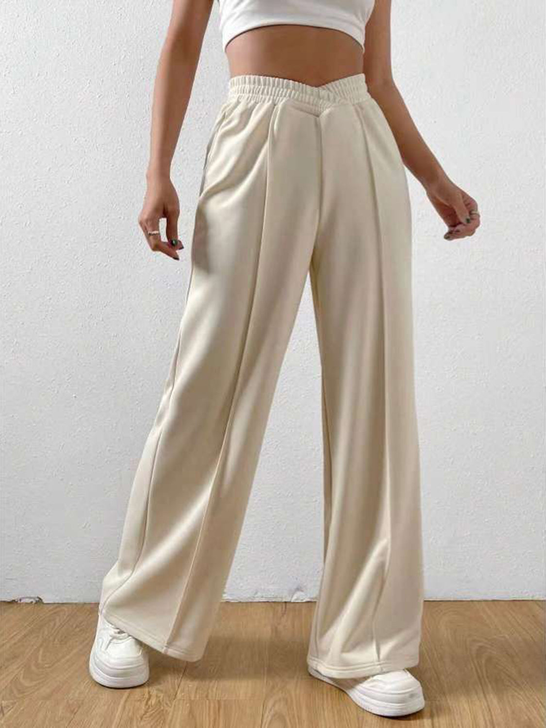 Elastic Waist Wide Leg Sweatpants